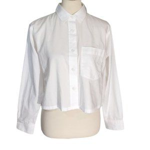 NWOT Everlane Silky Cotton Way-Short Shirt White Women's Size S